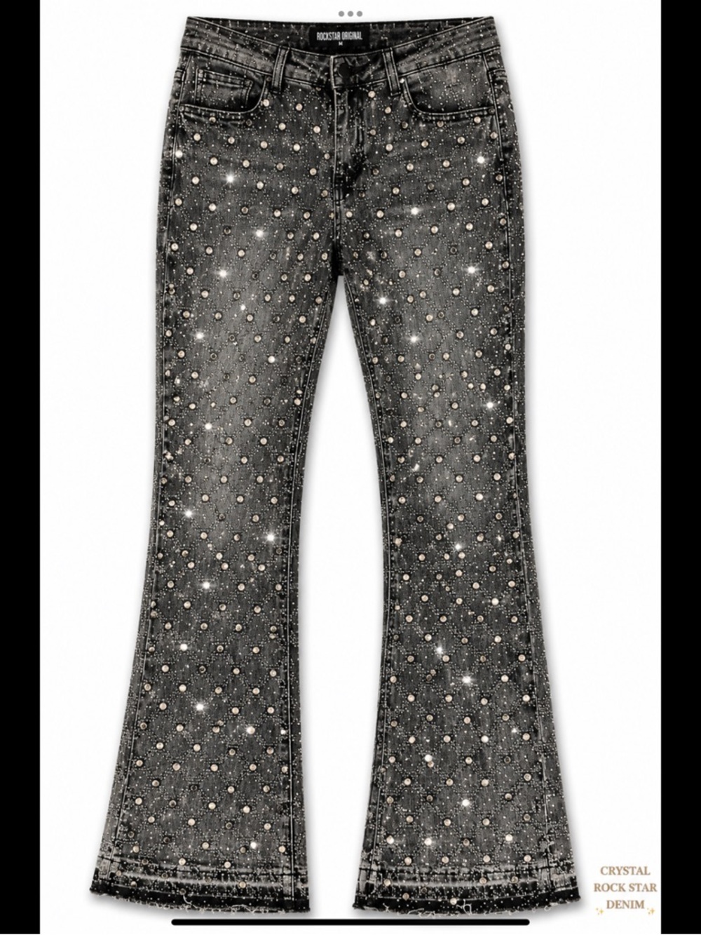 Rockstar Original Rhinestone Bootcut Jeans Y2K Vegas Glam Denim